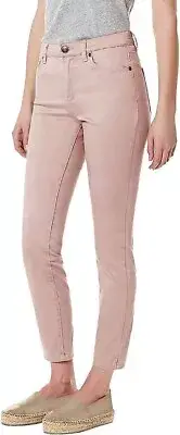 BUFFALO David Bitton Women Light Pink Mid Rise Skinny Stretch Ankle Grazer Jeans