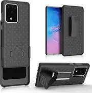 Samsung Galaxy S20 Ultra Case, Samsung S20 Ultra Belt Clip Holster Case Slim Shell Case Combo Cover with Kickstand Swivel Belt Clip Holster Full Body Protective Case 6.9 inch 2020, Black