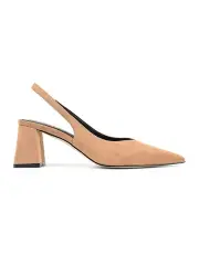 [Siren] Yankee Slingback Block Heel in Camel Tan Suede