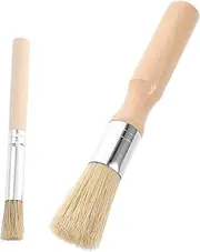 TEHAUX Leather Dyeing Brush Set 2pcs Wooden Pastry Brush for Oil Spreading Sauce Application Cleaning Soft Gentle