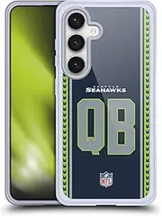 Head Case Designs Officially Licensed NFL QB Navy Seattle Seahawks Positions & Logo Soft Gel Case Compatible with Samsung Galaxy S24 5G