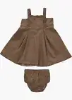 Girls Angel Dear Mocha Cotton Corduroy Ruffle Jumper& Bloomers Set Sz 18-24M NWT