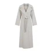 [Max Mara`S] Max Mara`S-Winter White Virgin Wool Doris Long Coat-Donna 40 IT