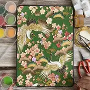 Cloisonne DIY Kit Suitable for Beginners,Spring Crane,Home Decoration,Including All Tools,Paint by Numbers Kit,Pre-Drawn Painting for Adults and Kids,8.3'' W x 12'' L Frame,Folk Art