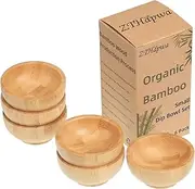 ZTHapwa Dipping Bowls Set, Small Bamboo Pinch Bowls for Soy Sauce/Condiment/Snacks, Mini Serving Bowls for Charcuterie Board for BBQ/Entertaining, 1.4 oz Bamboo Wooden Ramekins