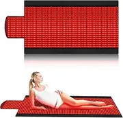 New Double Pulses Red Light Therapy Mat for Full Body Pain Relief, Equipped with 1370 Dual-Wavelength Red Light Therapy and Infrared LED Beads 71.4 * 33.0 Inch, 5 Level Regulation (Black)