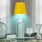 AU Wireless Bottle Lamp Rechargeable Warm Light & RGB Touch LED Table Lamp (Yell