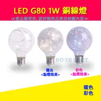 在飛比找蝦皮購物優惠-<HO-YA LIGHT> LED G80 1W 銅線燈 裝