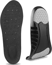 [Generic] Shoes Inserts for Men and Women, Kids, Providing Arch Support, Cushion and Shock Absorption, Relieve Foot Pain (Black, M)