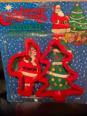 Vintage 2 Jumbo Christmas Cookie Cutters (Santa/Tree) *NEW/Old Stock* mmm1