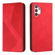 Samsung Galaxy A13 4G Case, PU Leather Flip Cover Magnetic Closure Wallet Card Slots Stand Case - Red