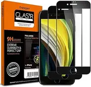SPIGEN Glas.tR Slim Full Cover Screen Protector Designed for Apple iPhone SE 2022 [3rd Gen] / iPhone SE 2020 [2rd Gen] / iPhone 8 / iPhone 7 9H Tempered Glass [2-Pack] - Black