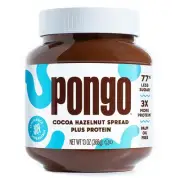Pongo Cocoa Hazelnut Protein Spread, Low Sugar Keto Chocolate, 13 oz Jar