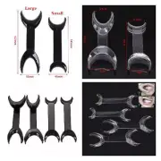 Dental Intraoral Cheek Lip Retractor Double-headed T-Shape Opener Black/Clear