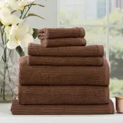 Renee Taylor Cobblestone 7 Piece Toffee Towel Pack