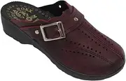 [Dr.Punto Rosso] Dr Punto Rosso O505 Clog Mules Comfort Shoes Slippers Women, DarkRed