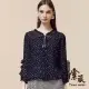 【TOWN’WEAR 棠葳】亮彩印花綁結剪花上衣(中大尺碼/女上衣/女上著/珍珠/假兩件)