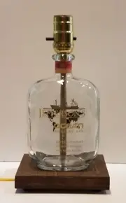 Jefferson's Ocean Bourbon Liquor Bar Bottle TABLE LAMP Lounge Light Wood Base