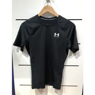 UNDER ARMOUR 男 短袖緊身衣 運動排汗緊身衣 健身慢跑 黑 1361518-001