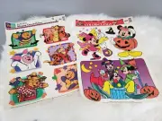 Lot 2 Mickey and Winnie Pooh Static Window Cling Halloween Piglet Tigger Goofy