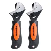 2x Supercraft 2 In 1 Dual Metric Stubby Adjustable Wrench/Shifter Home Tool Set