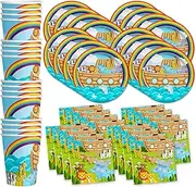 Noah's Ark Birthday Party Supplies Set Plates Napkins Cups Tableware Kit for 16 by Birthday Galore