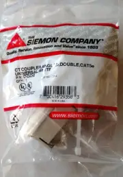 SIEMON CT-C5-C5-02 CAT 5e ANGLED, DOUBLE COUPLER- UPC: 700416293583 WHITE