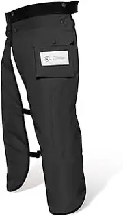 [ZELARMAN] Chainsaw Chaps Apron Wrap 8-layer for Men/Women Loggers Forest Workers Protective Chain Saw Pants Adjustable, Black, Small Size: 35"