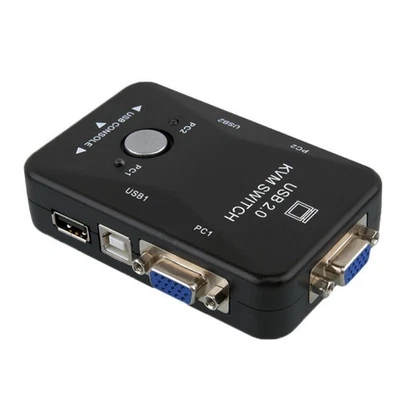 Dual/2-Port USB VGA KVM Switch Box Mouse Keyboard Monitor Sharing Computer PC F