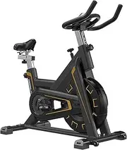 Magnetic Resistance Exercise Bike for Home Gym Training, Indoor Cycling Bike Stationary Heavy Duty Flywheel LCD Monitor 5kg Flywheel (Color : Gold)