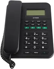 POENVFPO English cordé Phone with Adjustable Volume ID of The LCD LCD Appellant for Home Office Use of ABS Equipment (Black)
