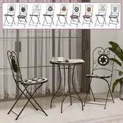 Folding Bistro Chairs Outdoor Garden Chair Furniture 2 pcs Ceramic vidaXL
