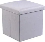 Storage Stool Footstool Seat Cube Toy Box Chair Storage Stool Pouffe Stool Footstool (Color : Light Gray)