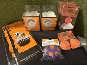 Wilton Halloween Cupcake Kit With Picks and Orange Mini Baking Cups Spiderwebs