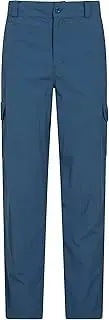 [Mountain Warehouse] The Explore Mens Trousers - Shrink & Fade Resistant Summer Trousers, Quick Dry Hiking Pants, Pockets, Durable Short Pants - Ideal For Running, Walking Blue 42