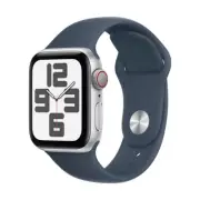 Apple Watch SE GPS + Cellular 40mm Silver Aluminium Case Blue Sport Band S/M
