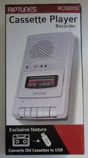 Riptunes RCS220S Cassette Player, Analog Cassette to Digital MP3 Converter USB