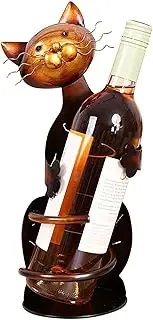 Gazocua Wine Bottle Holder, Cat Wine Bottle Holder, Decorative, Cat Shaped Wine Rack Holder, Cat Sculpture Water Bottle Organiser for Cabinet, Collectible Animal Figurines Home Decorations