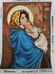Printed needlepoint canvas 50x60 Cm madonnina Canvas Only Krainer
