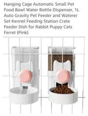 Automatic Pet Replenish Feeder 1L Dog Cat Cage Hanging Food Removable Dispenser