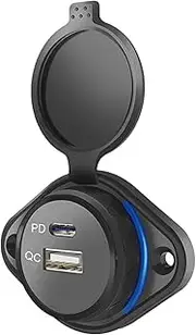 USB Fast Charger Socket for Car | USB Outlet Quick Car Charger Socket - Fast Charger Type-C 12/24V Waterproof for Car Boat Marine Motorcycle RV ATV Truck Golf Cart, Etc