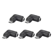 5pcs DC Power Connector Right Angle 5.5mmx2.1mm Female to Micro USB Male