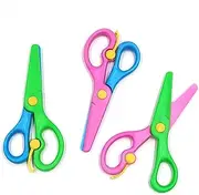 3 Pack Safety Scissors for Kids - Blunt Tip Toddler Scissors with Soft Grip, 3 Colors for Preschool Crafts, School & Home Use,Child-Safe Design for Paper Cutting, Art Supplies