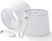 White Lamp Shades Set of 2 11 x 13 x 10 inch Medium - Large Size Drum Lampsha