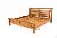 在飛比找Yahoo!奇摩拍賣優惠-幸福家實木傢俱 全柚木6尺X6.2尺床架, 雙人加大床架, 