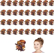 Ikadiya Pack of 36 Mini Hair Clips, Small Hair Clips, 1 cm Claw Clips, Non-Slip Handle, Small Jaw Clips, for Design, Children and Adults (Brown)