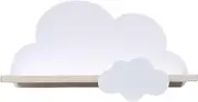 Cloud Shelves with Hook, Wood Cloud Wall Shelves Cute and Simple Style Wall Shelf for Book Toys Storage Kawaii Room Decor.-