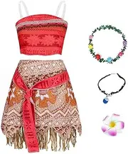 Berich Moana Costume Kids World Book Day Costumes for Girls Princess Halloween Fancy Dress Moana Dress up