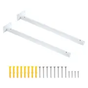 Floating Shelf Bracket,2 Pack 18 Inch Hidden Wall Mounted Shelf Supports(White)