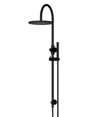 Meir Round Gooseneck Shower Set with 300mm rose, Single-Function Hand Shower - Matte Black